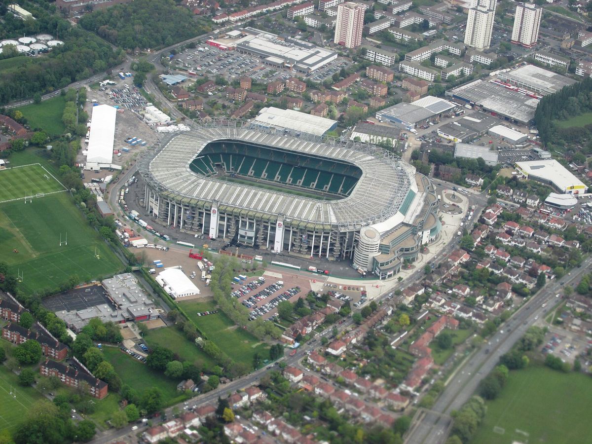 Twickenham Stadium in London, home of England rugby, filled for a match.