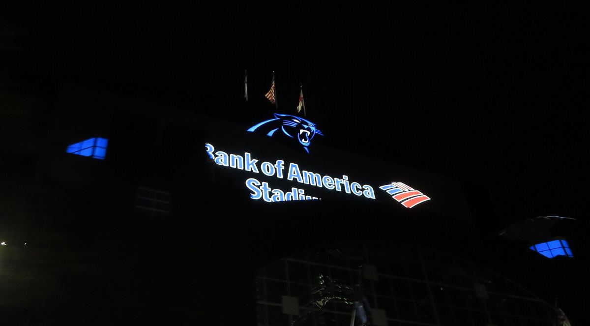 Bank of America Stadium, the home of the Carolina Panthers in Charlotte.
